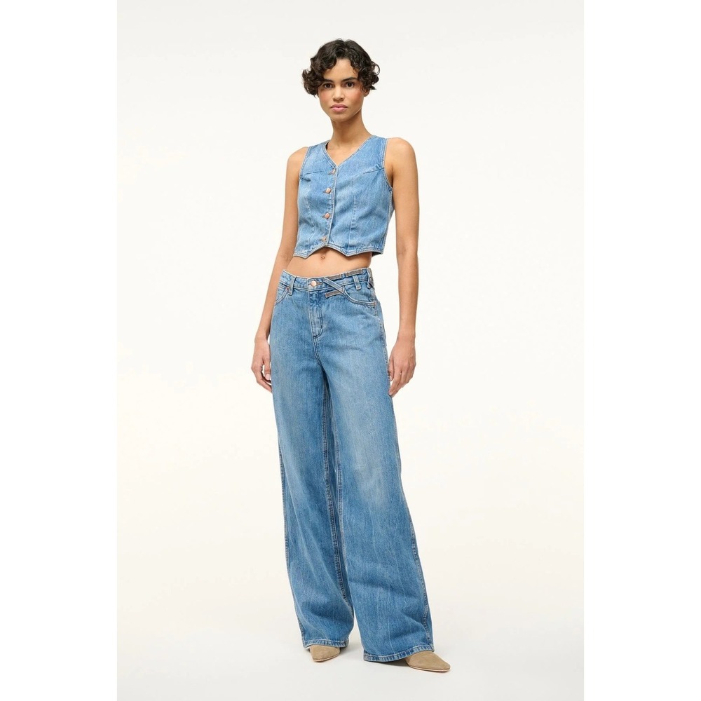 NWT Wrangler x Staud The Loose Jeans Wide Leg Light Wash 27x32 High Rise Denim